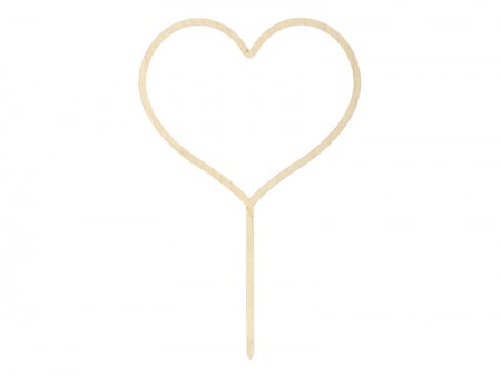 Cake topper en bois coeur