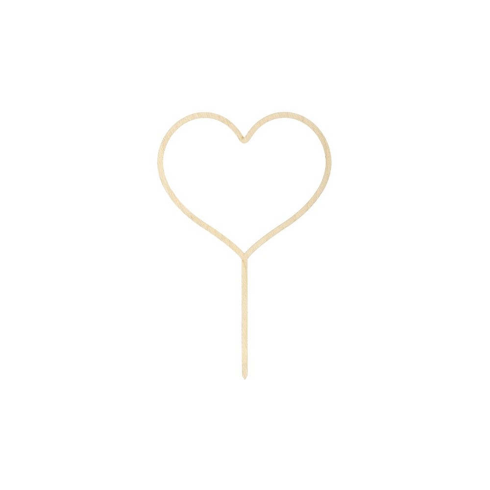 Cake topper en bois coeur