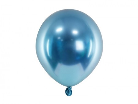 50 Ballons Glossy 12 cm - bleu