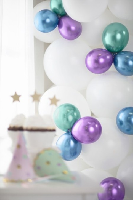 50 Ballons Glossy 12 cm - bleu
