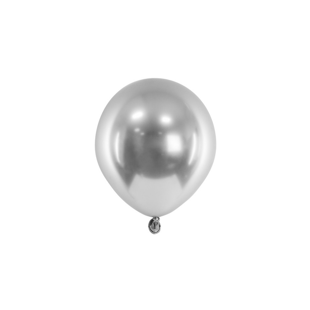 50 Ballons Glossy 12 cm - argent