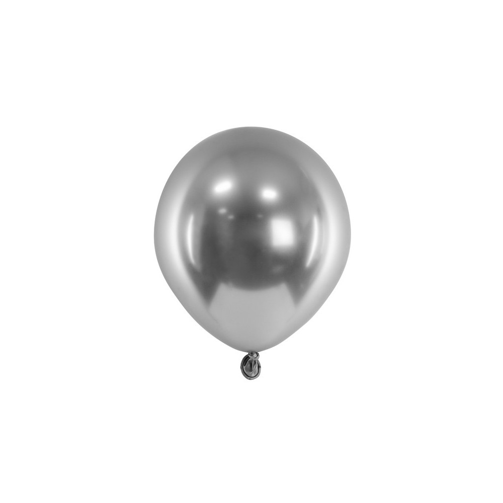 50 Ballons Glossy 12 cm - argent foncé