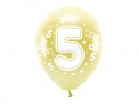 6 Ballons Eco 33 cm - chiffre '' 5 ''- or