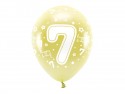 6 Ballons Eco 33 cm - chiffre '' 7 ''- or