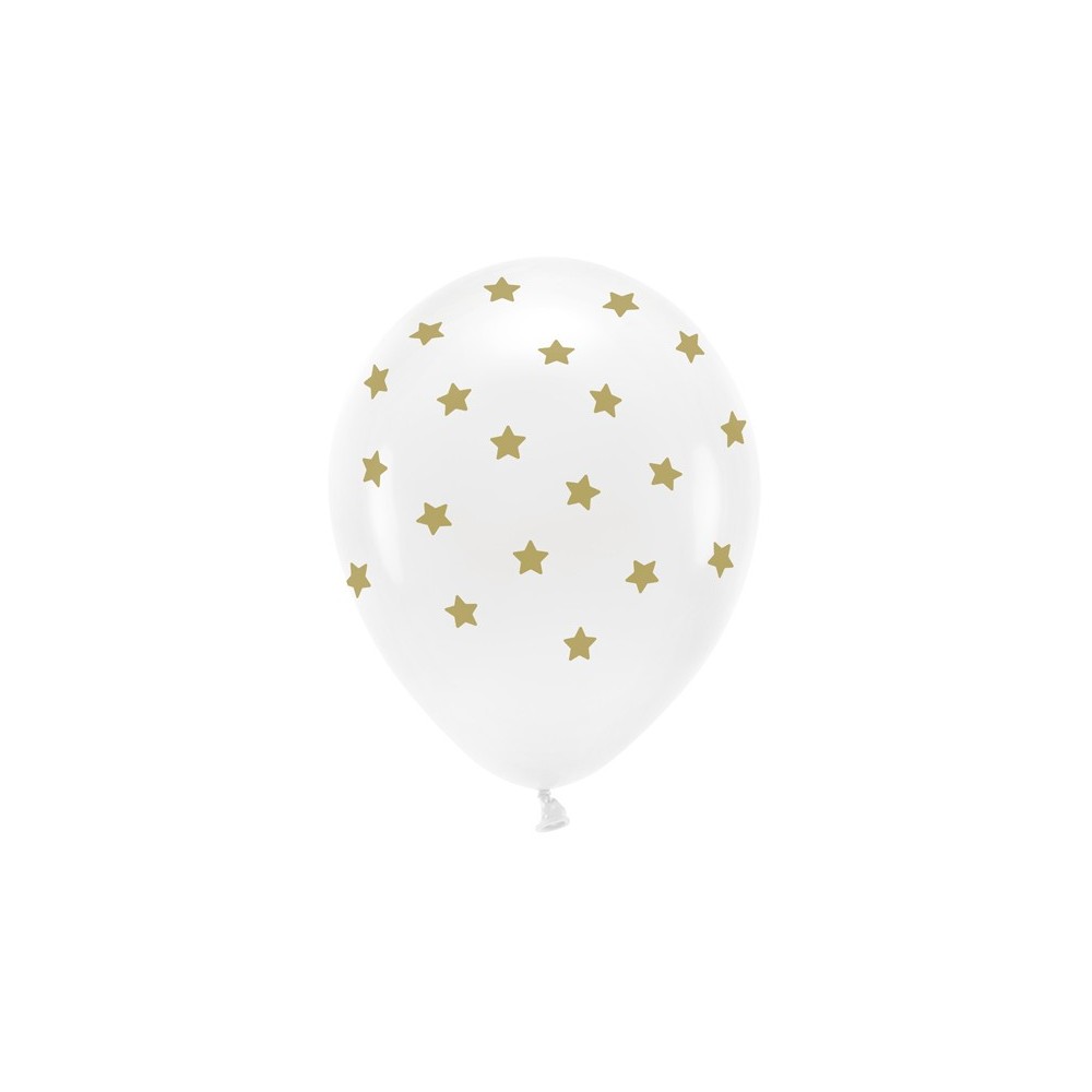 6 Ballons Eco 33 cm pastel - étoiles - blanc