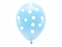 6 Ballons Eco 33 cm pastel - à pois - bleu