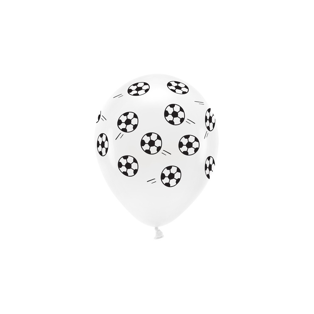 6 Ballons Eco 33 cm pastel - football - blanc
