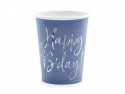 6 Gobelets Happy B'day !- bleu marine -
