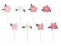 8 Cake toppers de gâteau Fleurs