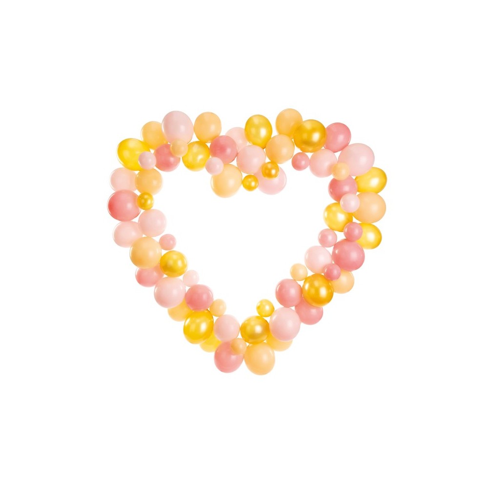 Guirlande de ballons avec cadre - coeur - rose