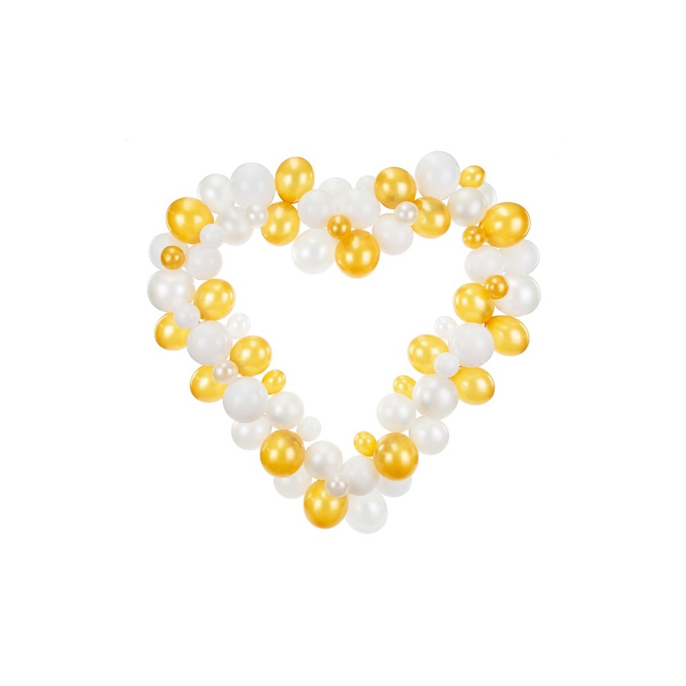 Guirlande de ballons avec cadre - coeur - blanc