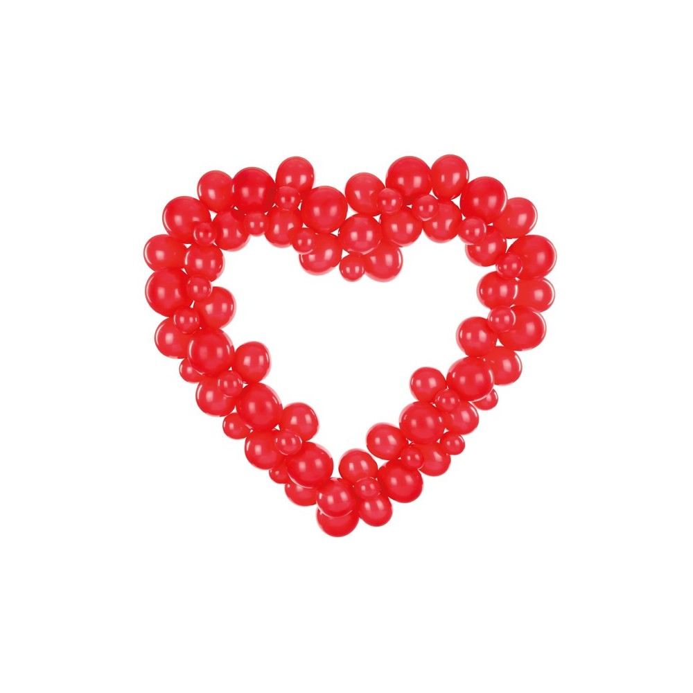 Guirlande de ballons avec cadre - coeur - rouge