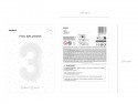 Ballon mylar Chiffre ''3''- 86 cm - blanc