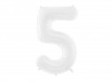 Ballon mylar Chiffre ''5''- 86 cm - blanc