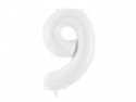 Ballon mylar Chiffre ''9''- 86 cm - blanc