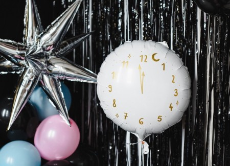 Ballon mylar Horloge - blanc