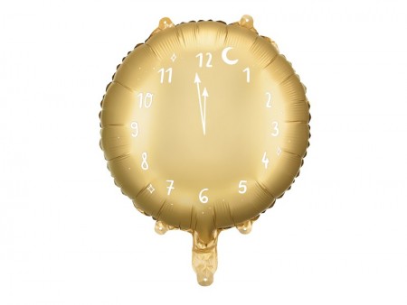 Ballon mylar Horloge - or