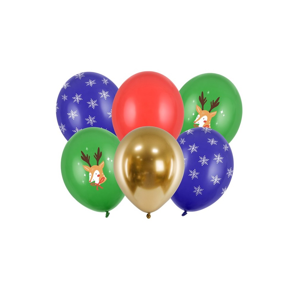 6 Ballons 30 cm Merry Christmas - mix