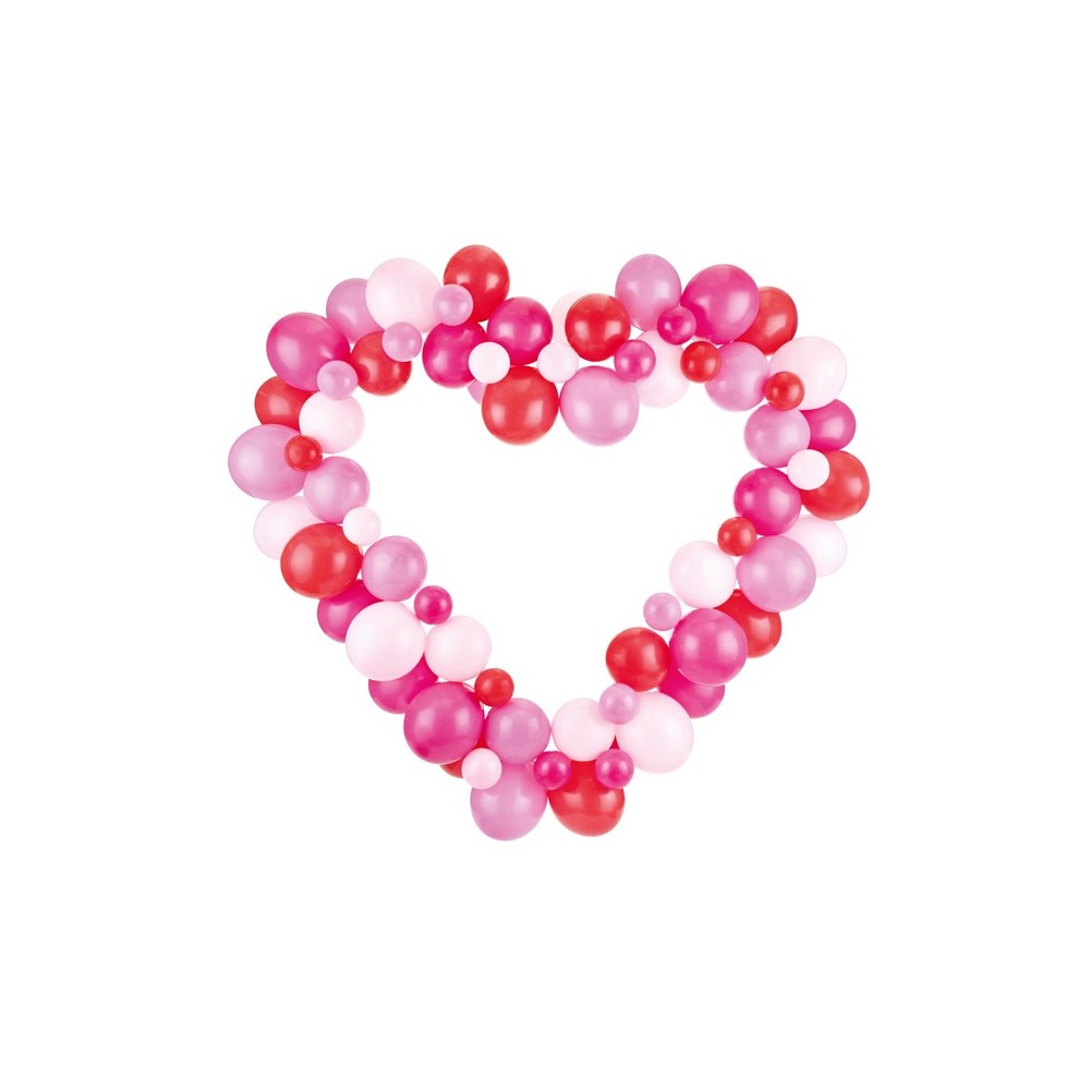 Guirlande de ballons avec cadre - coeur - rose