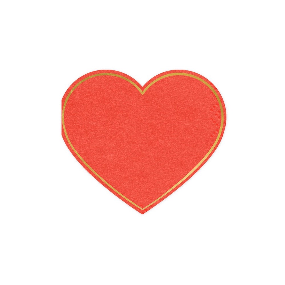 20 Serviettes Coeur - rouge