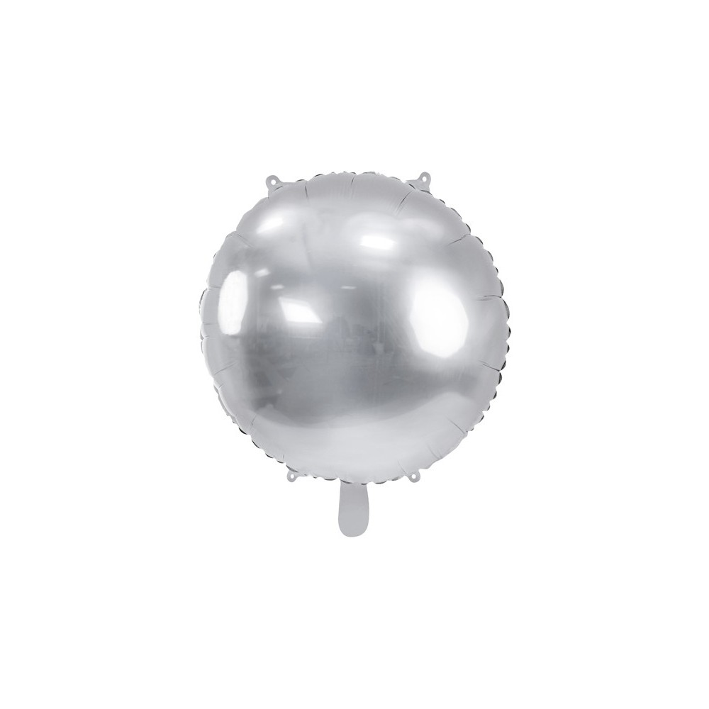 Ballon mylar rond Pastille 45 cm - argent