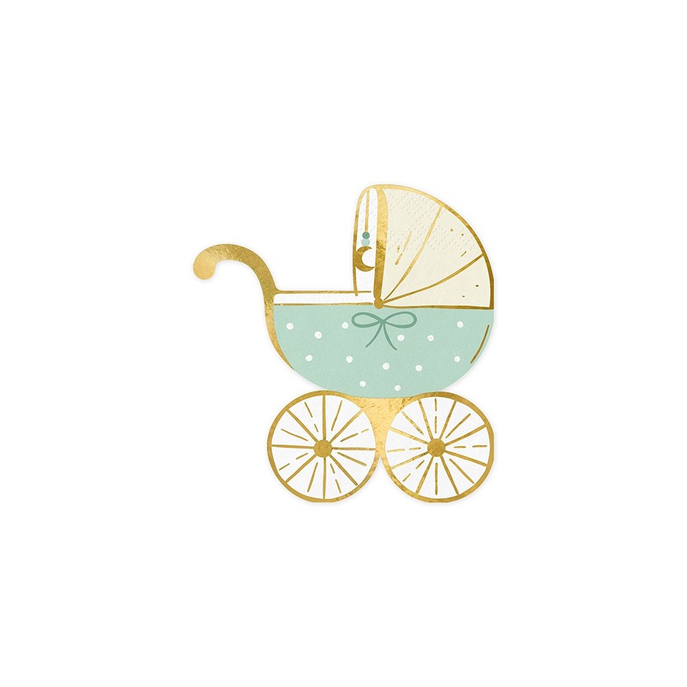 20 Serviettes de table Poussette - tiffany blue -