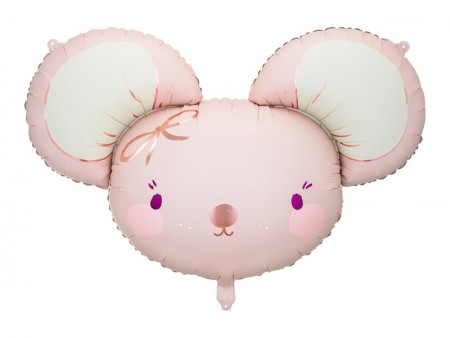 Ballon mylar Souris - rose vif