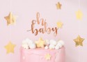 Cake toppers de gâteau Oh baby - or rose