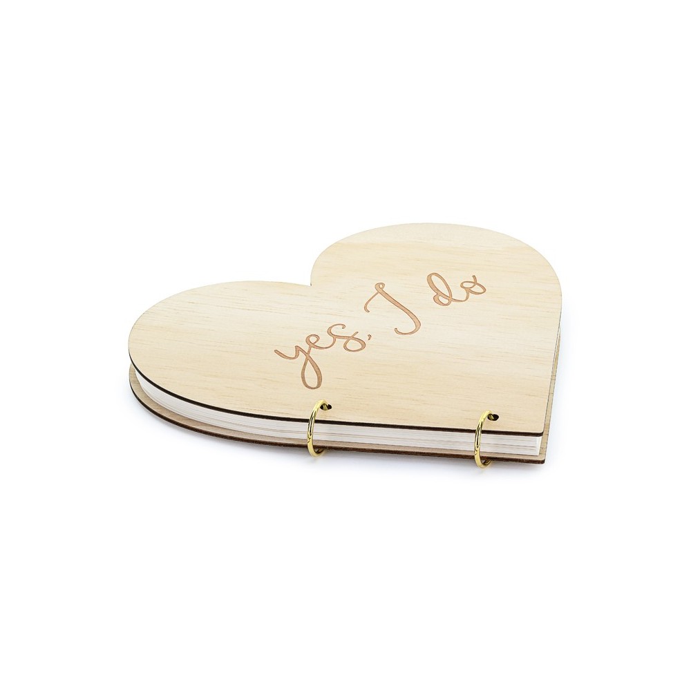 Livre d'or en bois - Coeur -