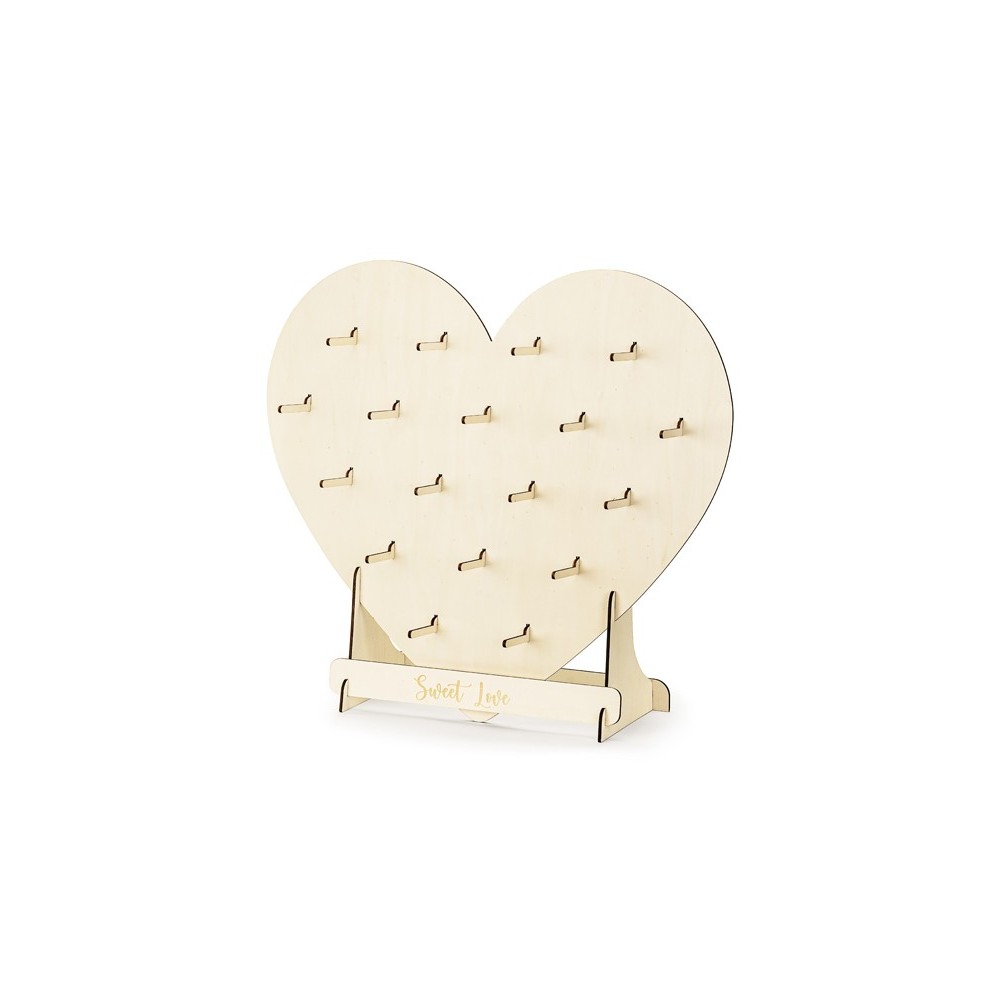 Mur a donuts coeur - bois naturel