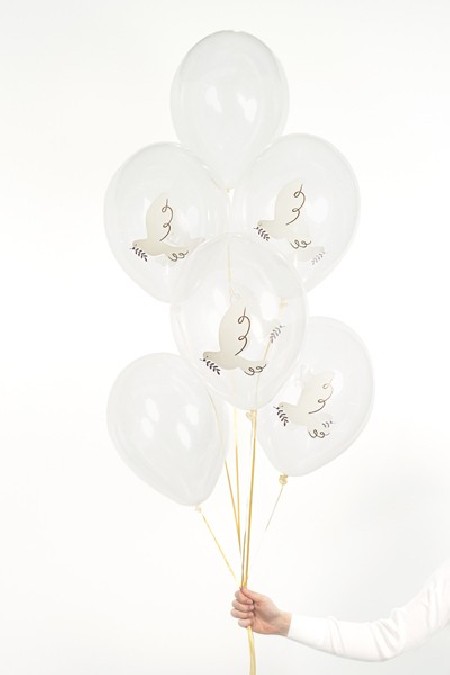 6 Ballons 30 cm - Colombe -...