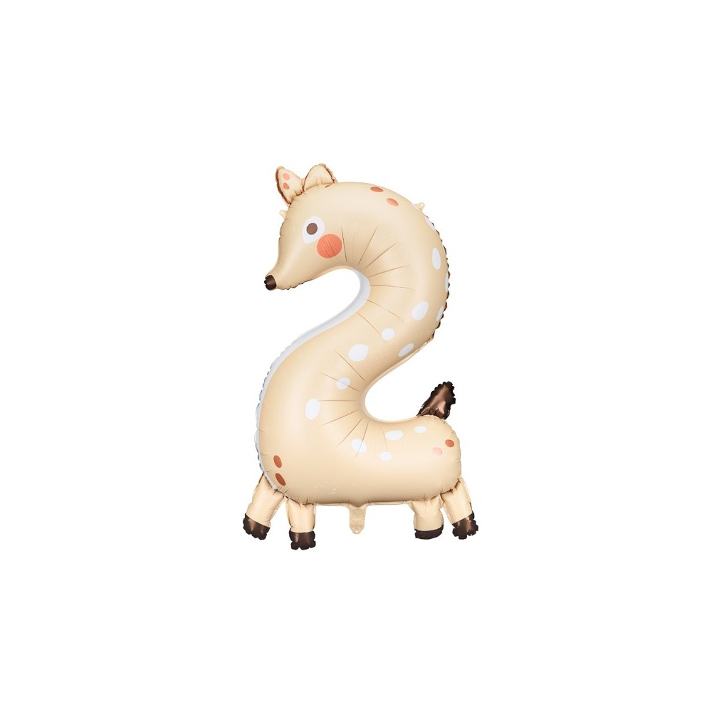 Ballon mylar Chiffre 2 - Chevreuil