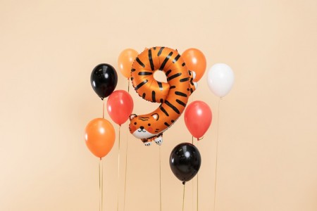 Ballon mylar Chiffre 9 - Tigre