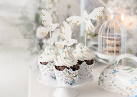 6 Décors muffins - Oiseaux
