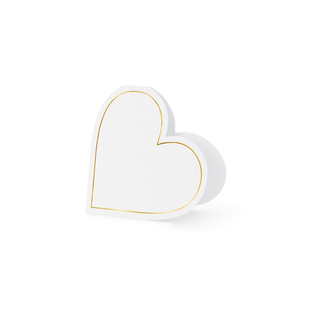 10 Cartes de table Coeurs - blanc