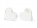 10 Cartes de table Coeurs - blanc