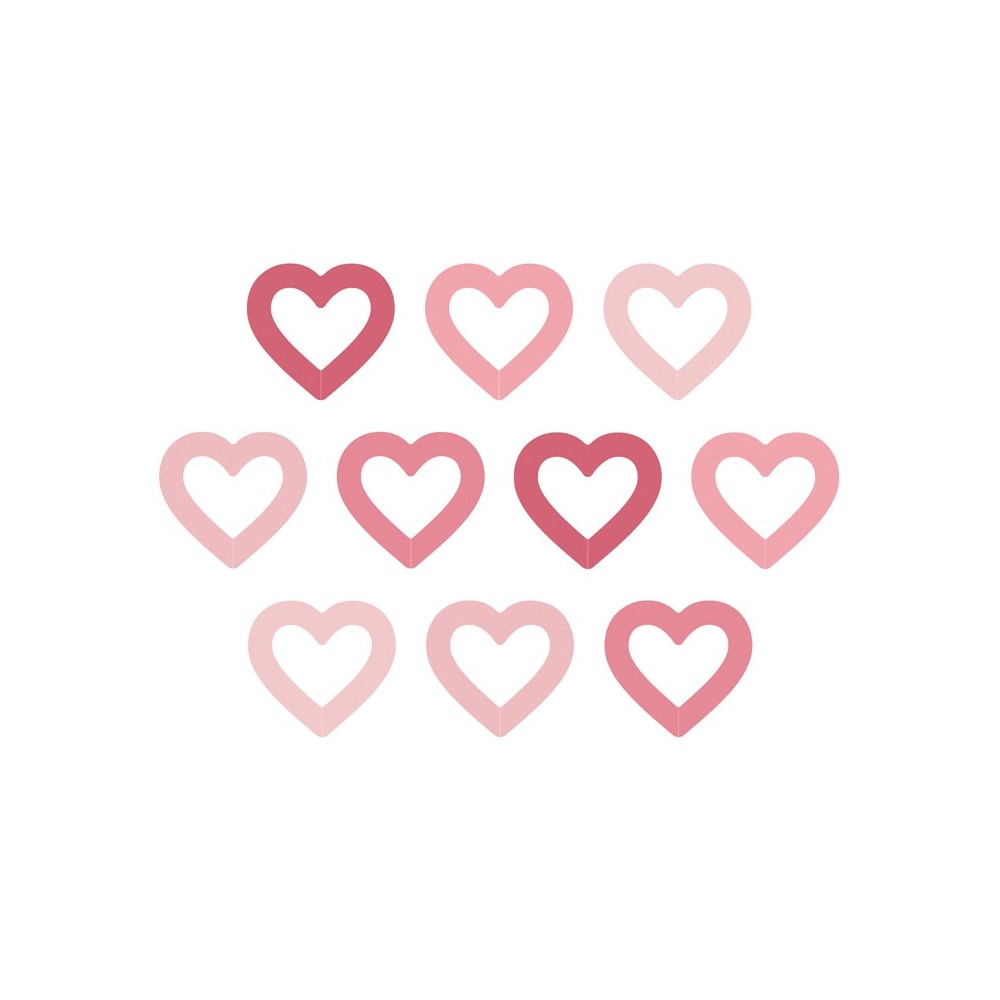 10 Marqueurs de verre cœurs