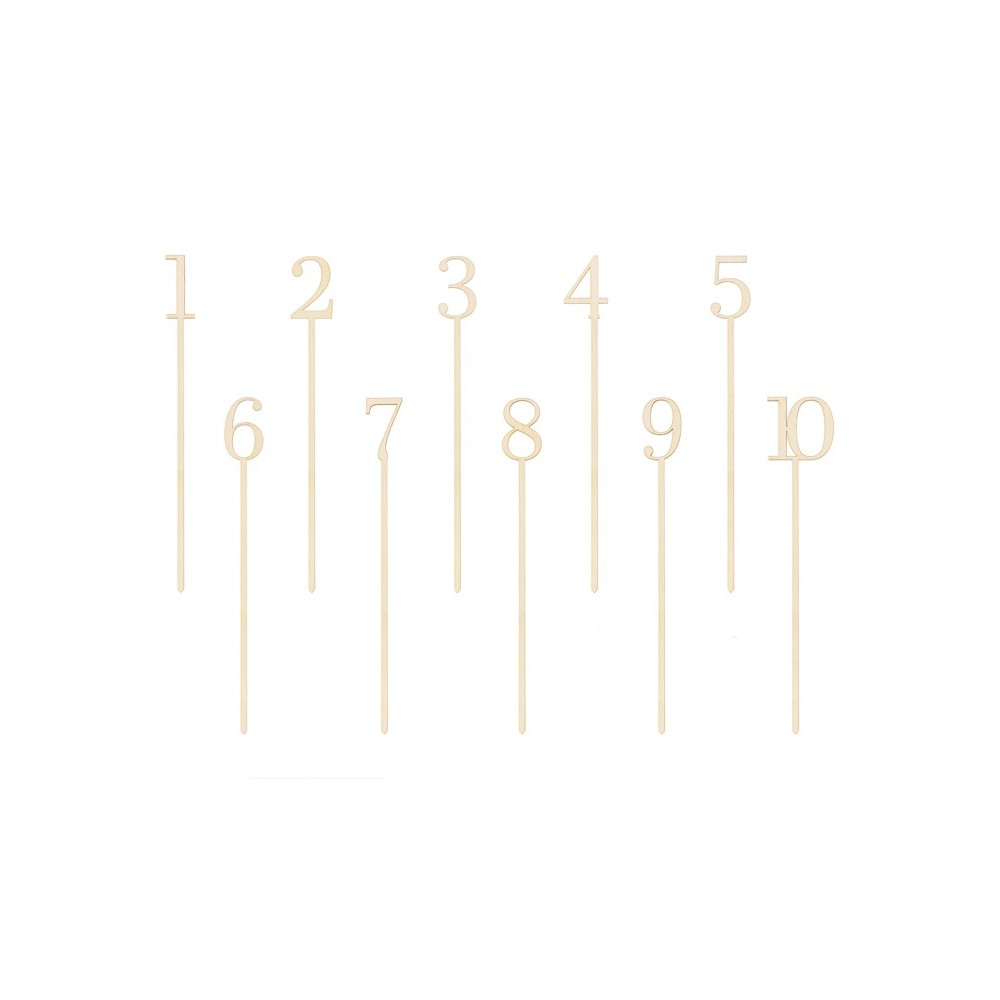 10 Numéros de table en bois