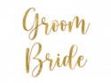 2 Autocollants pour verres ''Bride & Groom''- or