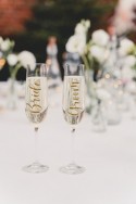 2 Autocollants pour verres ''Bride & Groom''- or