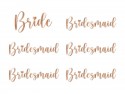 6 Autocollants ''Bride & Bridesmaid''- or rose