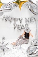 Ballon en mylar Happy New Year - argent