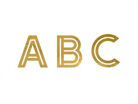 6 Autocollants Alphabet - or