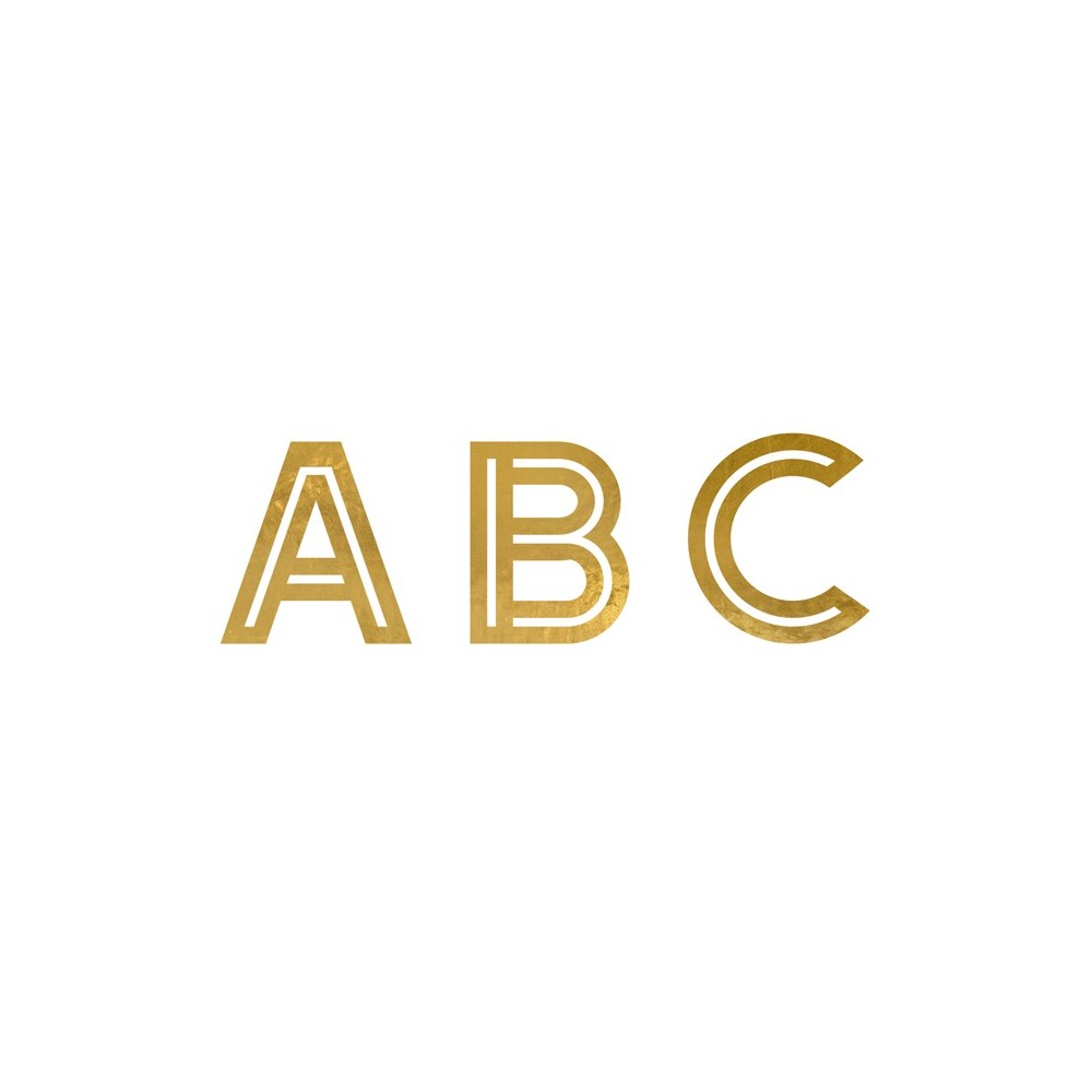 6 Autocollants Alphabet - or