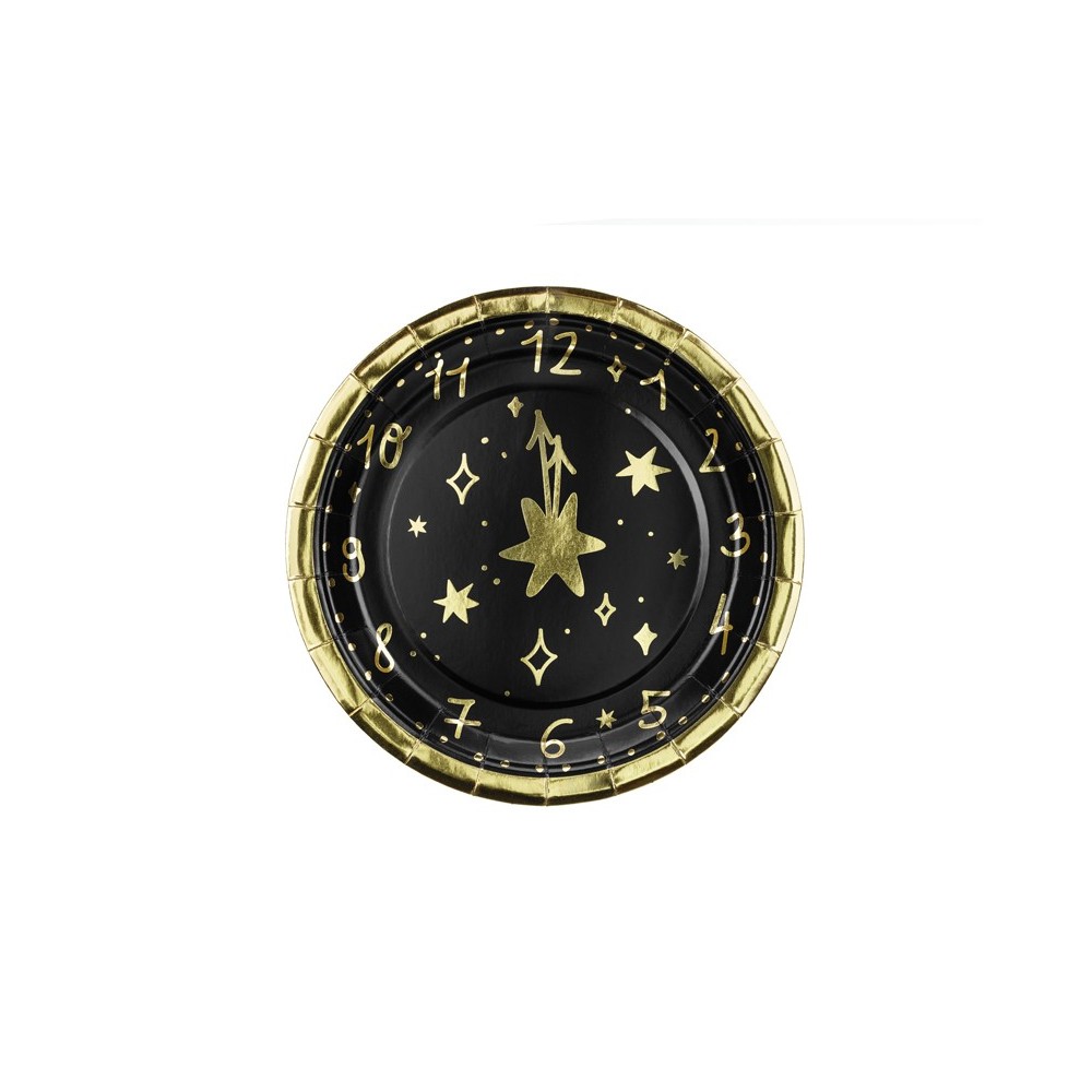 6 Assiettes en carton Horloge