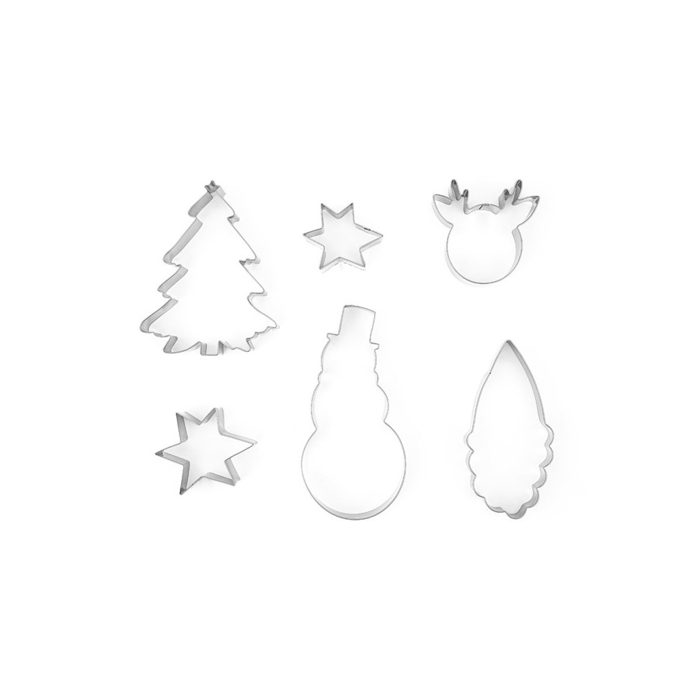 6 Emporte -pièces Noël Merry Christmas - argent