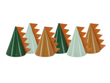6 Chapeaux de fête Dinosaures