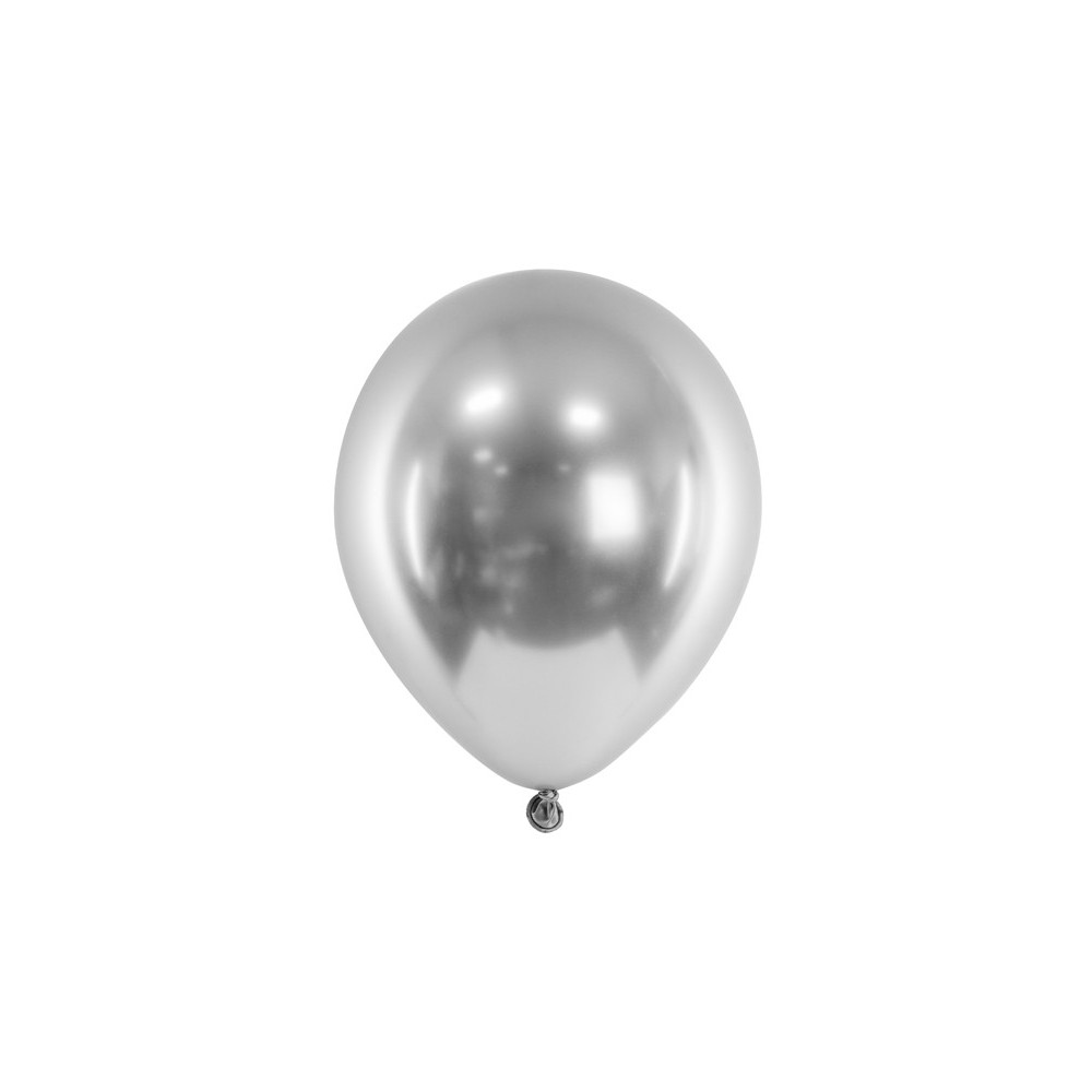 5 Ballons Glossy 46 cm - argent