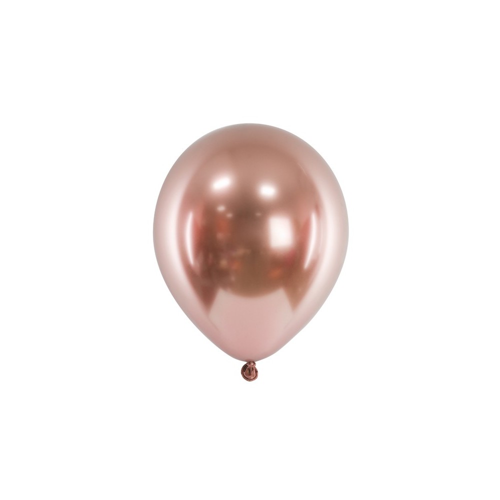 5 Ballons Glossy 46 cm - or rose