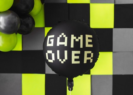 Ballon mylar Game over - noir